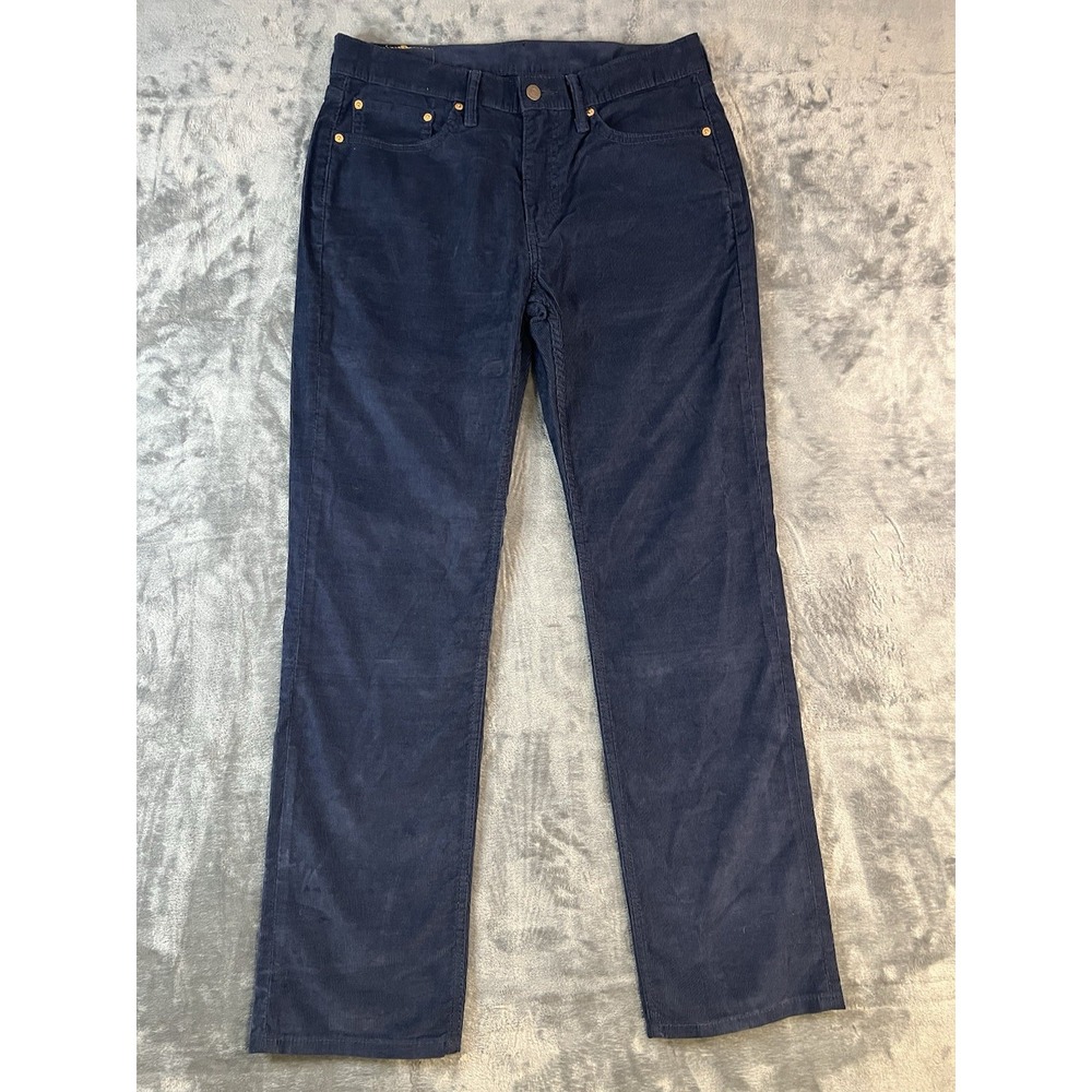Levi's 514 Navy Blue Five-Pocket Straight-Leg Corduroy Pants